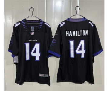 Men's Baltimore Ravens #14 Kyle Hamilton Black 2026 Alternate Vapor Limited Football Stitched Jersey