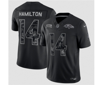 Men's Baltimore Ravens #14 Kyle Hamilton Black F.U.S.E. 2026 Salute to Service Limited Football Stitched Jersey
