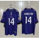 Men's Baltimore Ravens #14 Kyle Hamilton Purple 2026 Alternate Vapor Limited Football Stitched Jersey Men's Baltimore Ravens #14 Kyle Hamilton Purple 2026 Alternate Vapor Limited Football Stitched Jersey