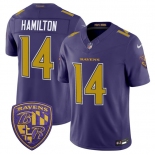 Men's Baltimore Ravens #14 Kyle Hamilton Purple 2026 F.U.S.E. Alternate Vapor Limited Football Stitched Jersey