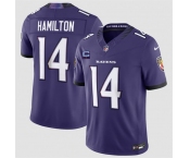 Men's Baltimore Ravens #14 Kyle Hamilton Purple 2026 With 1-Star C Patch F.U.S.E. Vapor Limited Football Stitched Jersey