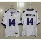 Men's Baltimore Ravens #14 Kyle Hamilton White 2026 Alternate Vapor Limited Football Stitched Jersey