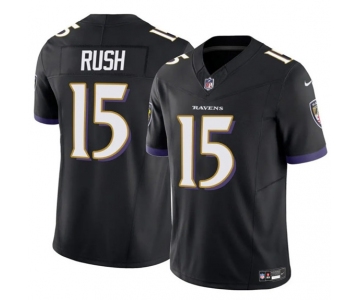 Men's Baltimore Ravens #15 Cooper Rush Black 2025 F.U.S.E Vapor Limited Football Jersey