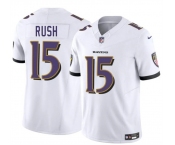 Men's Baltimore Ravens #15 Cooper Rush White 2025 F.U.S.E. Vapor Limited Football Jersey