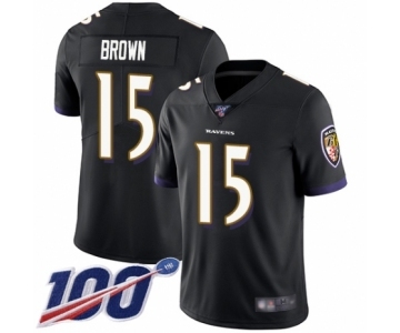 Men's Baltimore Ravens #15 Marquise Brown Black Alternate Vapor Untouchable Limited Player 100th Season Football Jersey