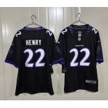 Men's Baltimore Ravens #22 Derrick Henry Black 2026 Alternate Vapor Limited Football Stitched Jersey