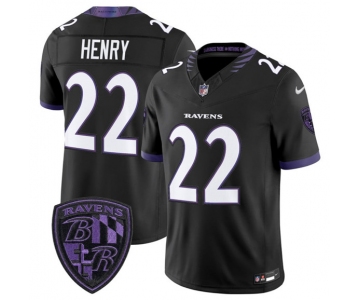 Men's Baltimore Ravens #22 Derrick Henry Black 2026 F.U.S.E. Alternate Vapor Limited Football Stitched Jersey