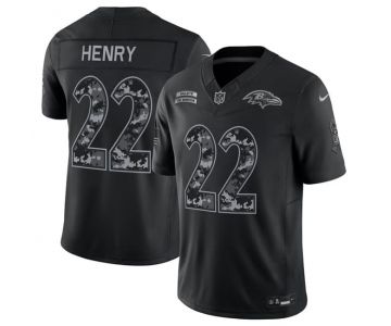Men's Baltimore Ravens #22 Derrick Henry Black F.U.S.E. 2026 Salute to Service Limited Football Stitched Jersey