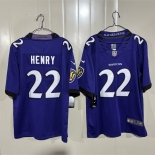 Men's Baltimore Ravens #22 Derrick Henry Purple 2026 Alternate Vapor Limited Football Stitched Jersey Men's Baltimore Ravens #22 Derrick Henry Purple 2026 Alternate Vapor Limited Football Stitched Jersey