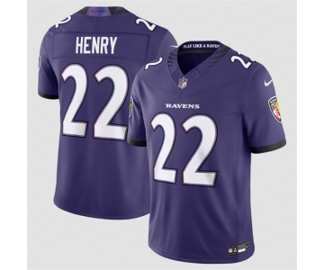 Men's Baltimore Ravens #22 Derrick Henry Purple 2026 F.U.S.E Vapor Stitched Limited Football Jersey