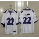 Men's Baltimore Ravens #22 Derrick Henry White 2026 Alternate Vapor Limited Football Stitched Jersey Men's Baltimore Ravens #22 Derrick Henry White 2026 Alternate Vapor Limited Football Stitched Jersey