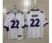 Men's Baltimore Ravens #22 Derrick Henry White 2026 Alternate Vapor Limited Football Stitched Jersey Men's Baltimore Ravens #22 Derrick Henry White 2026 Alternate Vapor Limited Football Stitched Jersey