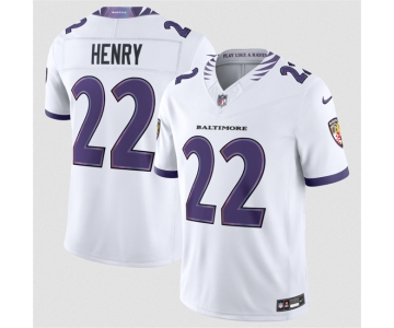 Men's Baltimore Ravens #22 Derrick Henry White 2026 F.U.S.E. Vapor Stitched Limited Football Jersey
