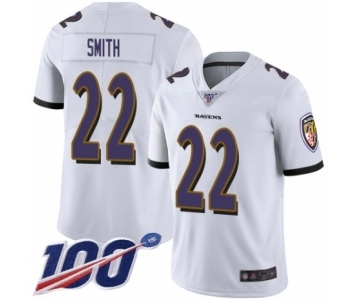 Men's Baltimore Ravens #22 Jimmy Smith White Vapor Untouchable Limited Player 100th Season Football Jersey
