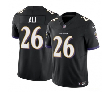 Men's Baltimore Ravens #26 Rasheen Ali Black 2025 F.U.S.E. Vapor Limited Football Jersey