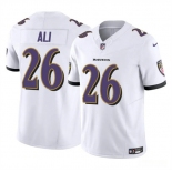 Men's Baltimore Ravens #26 Rasheen Ali White 2025 F.U.S.E. Vapor Limited Football Jersey