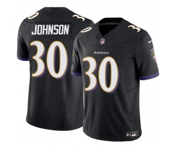 Men's Baltimore Ravens #30 D'Ernest Johnson Black 2025 F.U.S.E Vapor Limited Football Jersey