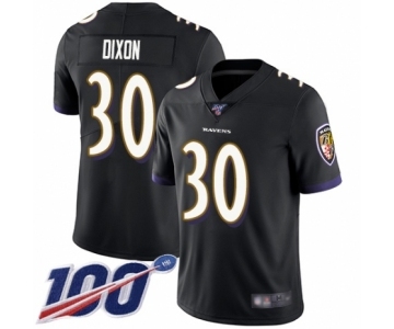 Men's Baltimore Ravens #30 Kenneth Dixon Black Alternate Vapor Untouchable Limited Player 100th Season Football Jersey