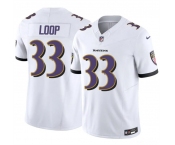 Men's Baltimore Ravens #33 Tyler Loop White 2025 F.U.S.E. Vapor Limited Football Jersey Men's Baltimore Ravens #33 Tyler Loop White 2025 F.U.S.E. Vapor Limited Football Jersey