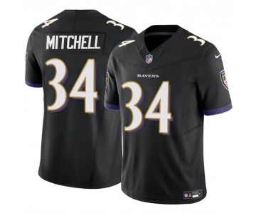 Men's Baltimore Ravens #34 Keaton Mitchell Black 2025 F.U.S.E. Vapor Limited Football Jersey