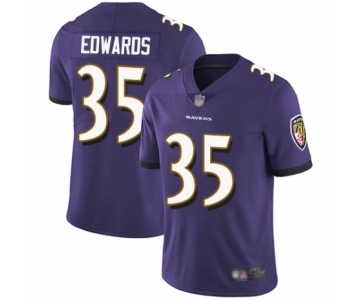 Men's Baltimore Ravens #35 Gus Edwards Purple Team Color Vapor Untouchable Limited Player Football Jersey