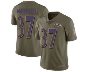 Men's Baltimore Ravens #37 Iman Marshall Limited Olive 2017 Salute to Service Football Jersey