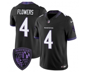 Men's Baltimore Ravens #4 Zay Flowers Black 2026 F.U.S.E. Alternate Vapor Limited Football Stitched Jersey
