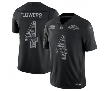Men's Baltimore Ravens #4 Zay Flowers Black F.U.S.E. 2026 Salute to Service Limited Football Stitched Jersey