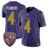 Men's Baltimore Ravens #4 Zay Flowers Purple 2026 F.U.S.E. Alternate Vapor Limited Football Stitched Jersey