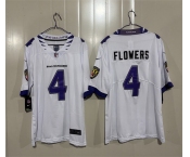 Men's Baltimore Ravens #4 Zay Flowers White 2026 Alternate Vapor Limited Football Stitched Jersey Men's Baltimore Ravens #4 Zay Flowers White 2026 Alternate Vapor Limited Football Stitched Jersey