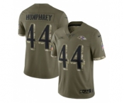 Men's Baltimore Ravens #44 Marlon Humphrey 2022 Olive Salute To Service Limited Stitched Jersey