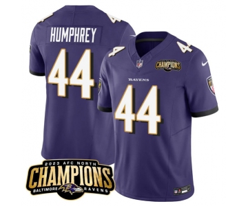 Men's Baltimore Ravens #44 Marlon Humphrey Purple 2023 F.U.S.E. AFC North Champions Vapor Limited Football Stitched Jersey