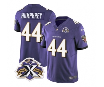 Men's Baltimore Ravens #44 Marlon Humphrey Purple 2023 F.U.S.E With Patch Throwback Vapor Limited Stitched Jersey