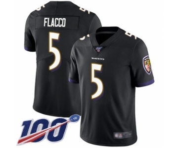 Men's Baltimore Ravens #5 Joe Flacco Black Alternate Vapor Untouchable Limited Player 100th Season Football Jersey