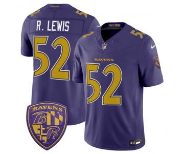 Men's Baltimore Ravens #52 Ray Lewis Purple 2026 F.U.S.E. Alternate Vapor Limited Football Stitched Jersey