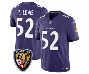 Men's Baltimore Ravens #52 Ray Lewis Purple 2026 F.U.S.E Vapor Limited Football Stitched Jersey