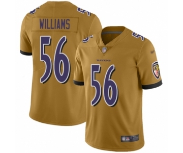 Men's Baltimore Ravens #56 Tim Williams Limited Gold Inverted Legend Football Jersey