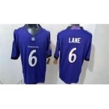Men's Baltimore Ravens #6 Ja'Kobi Lane Purple 2026 F.U.S.E. Vapor Stitched Limited Football Stitched Jersey