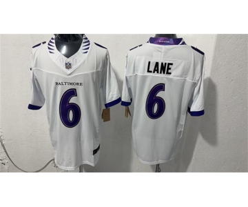 Men's Baltimore Ravens #6 Ja'Kobi Lane White 2026 F.U.S.E. Vapor Stitched Limited Football Stitched Jersey