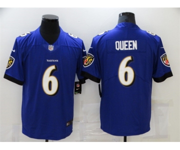Men's Baltimore Ravens #6 Patrick Queen Nike Purple Limited Player Jersey