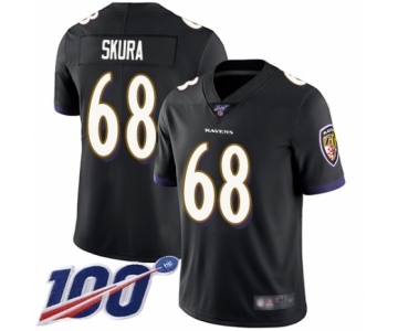 Men's Baltimore Ravens #68 Matt Skura Black Alternate Vapor Untouchable Limited Player 100th Season Football Jersey