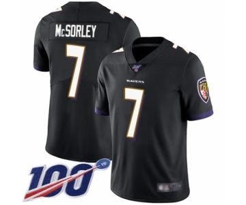 Men's Baltimore Ravens #7 Trace McSorley Black Alternate Vapor Untouchable Limited Player 100th Season Football Jersey