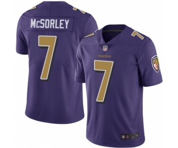 Men's Baltimore Ravens #7 Trace McSorley Limited Purple Rush Vapor Untouchable Football Jersey