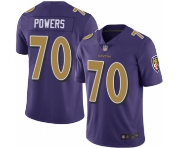 Men's Baltimore Ravens #70 Ben Powers Limited Purple Rush Vapor Untouchable Football Jersey