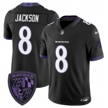 Men's Baltimore Ravens #8 Lamar Jackson Black 2026 F.U.S.E. Alternate Vapor Limited Football Stitched Jersey