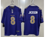 Men's Baltimore Ravens #8 Lamar Jackson Purple 2026 Alternate Vapor Limited Football Stitched Jersey Men's Baltimore Ravens #8 Lamar Jackson Purple 2026 Alternate Vapor Limited Football Stitched Jersey