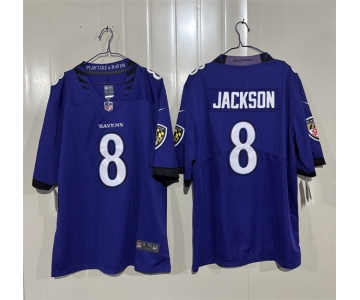 Mens Baltimore Ravens #8 Lamar Jackson Purple 2026 Alternate Vapor Limited Football Stitched Jersey