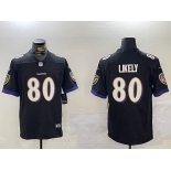 Men's Baltimore Ravens #80 Isaiah Likely Black Vapor Limited Football Limited Jersey Men's Baltimore Ravens #80 Isaiah Likely Black Vapor Limited Football Limited Jersey