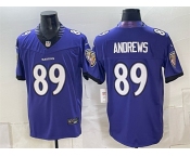 Men's Baltimore Ravens #89 Mark Andrews Purple 2026 F.U.S.E. Vapor Stitched Limited Football Jersey