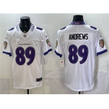 Men's Baltimore Ravens #89 Mark Andrews White 2026 F.U.S.E. Vapor Limited Football Stitched Jersey